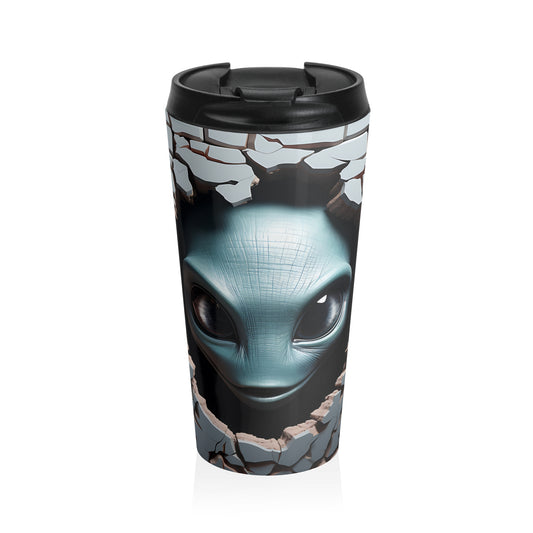 Alien Breaking Through Stainless Steel Travel Mug