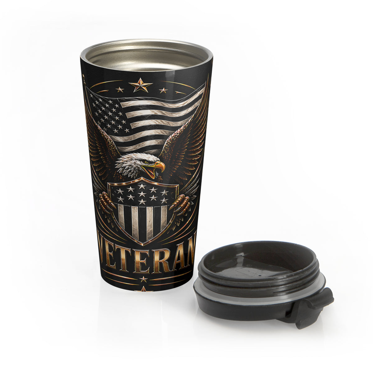 American Veteran Eagle Stainless Steel Travel Mug