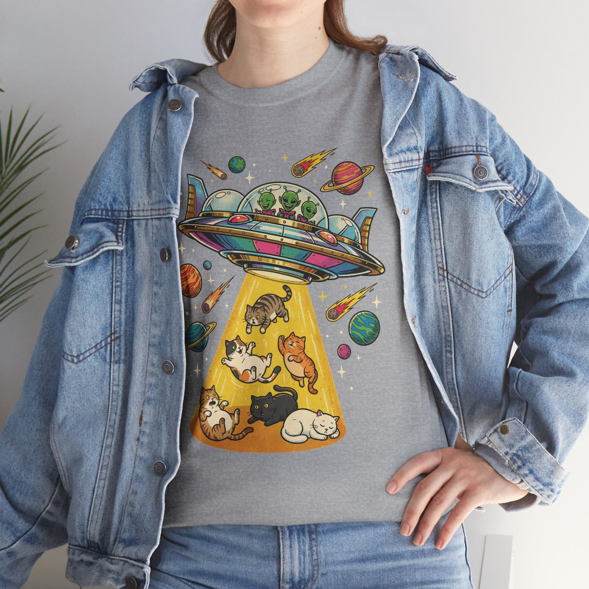 Alien Cat Abduction T-Shirt