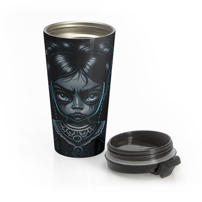 Cursed Doll Stainless Steel Travel Mug – 15oz