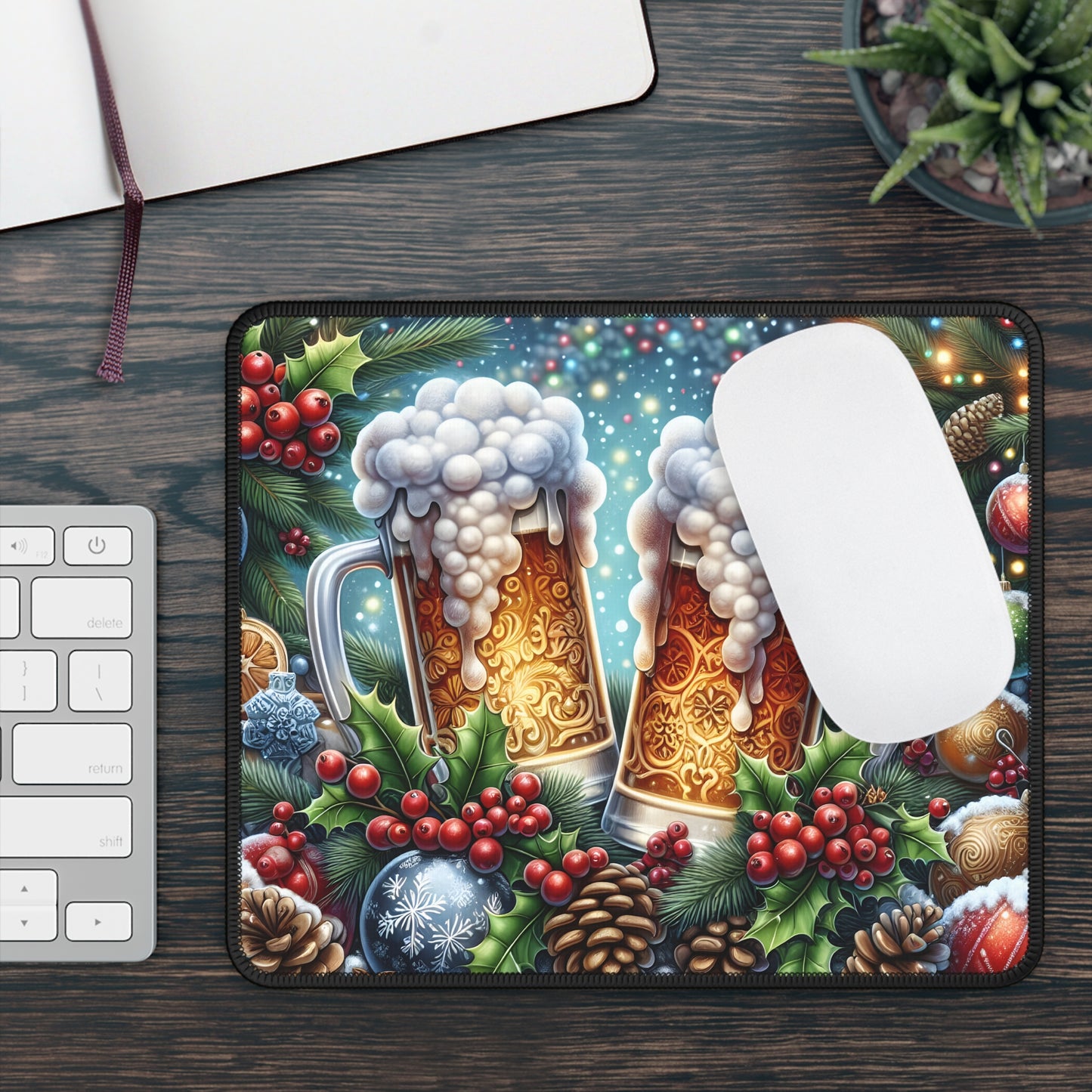 Christmas Cheers Beer Mouse Pad