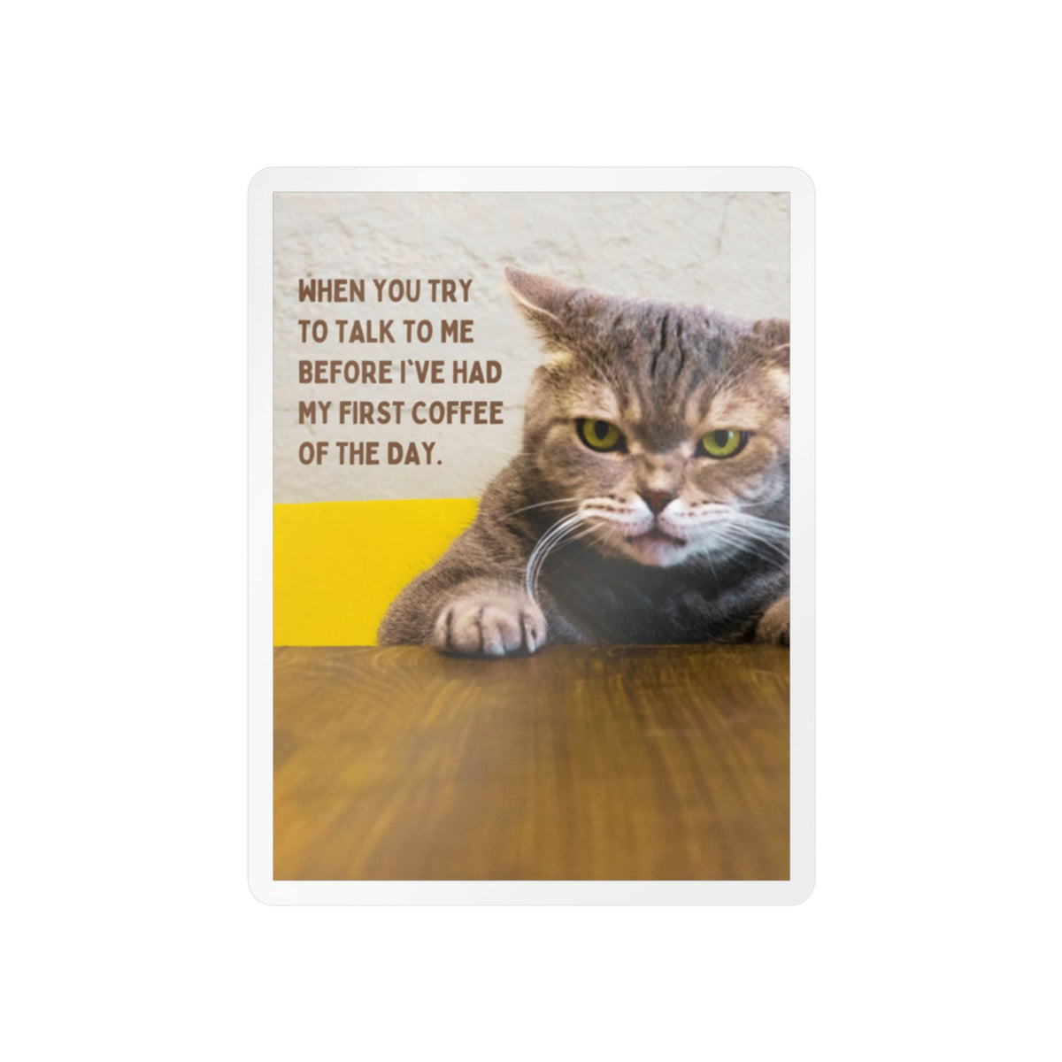 Don’t Talk to Me Before Coffee Cat Kiss-Cut Vinyl Sticker
