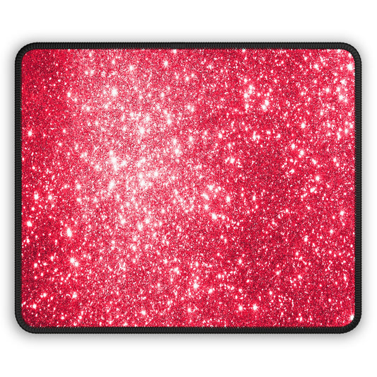 Crimson Sparkle Glow Mouse Pad