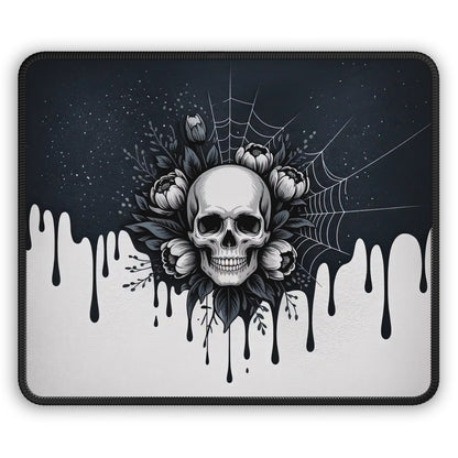 Midnight Bloom Skull Mouse Pad