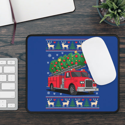 Fire Truck Christmas Mouse Pad