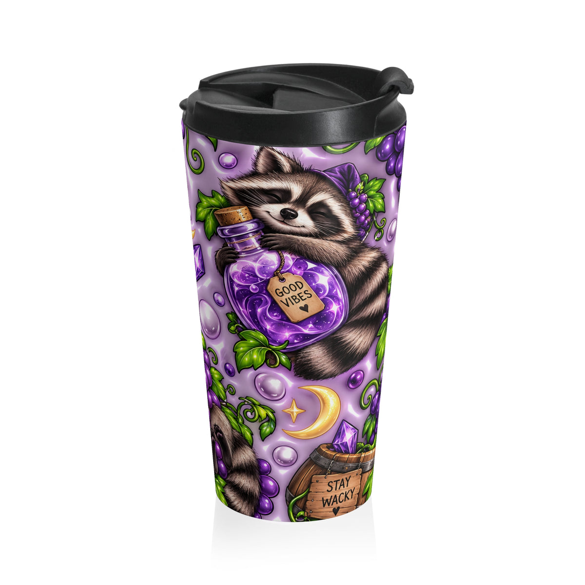Wine Not? Raccoon Stainless Steel Travel Mug