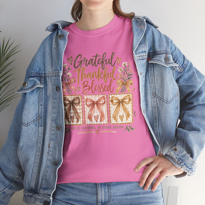 Grateful Thankful Blessed Christian T-Shirt