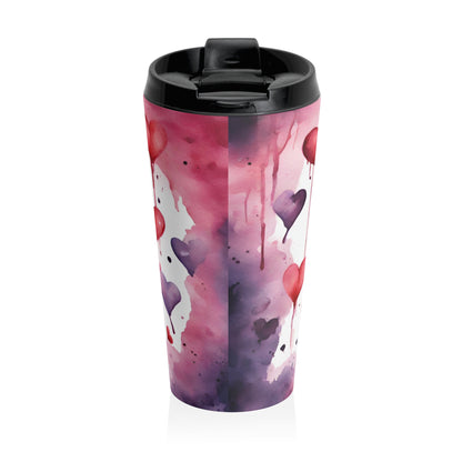 Crimson Love Skull Travel Mug