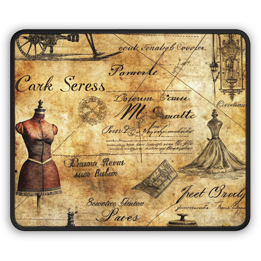 Vintage Dressmaker Blueprint Mouse Pad