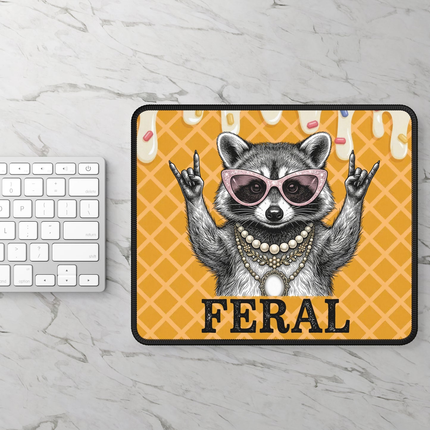 Feral Raccoon Mouse Pad