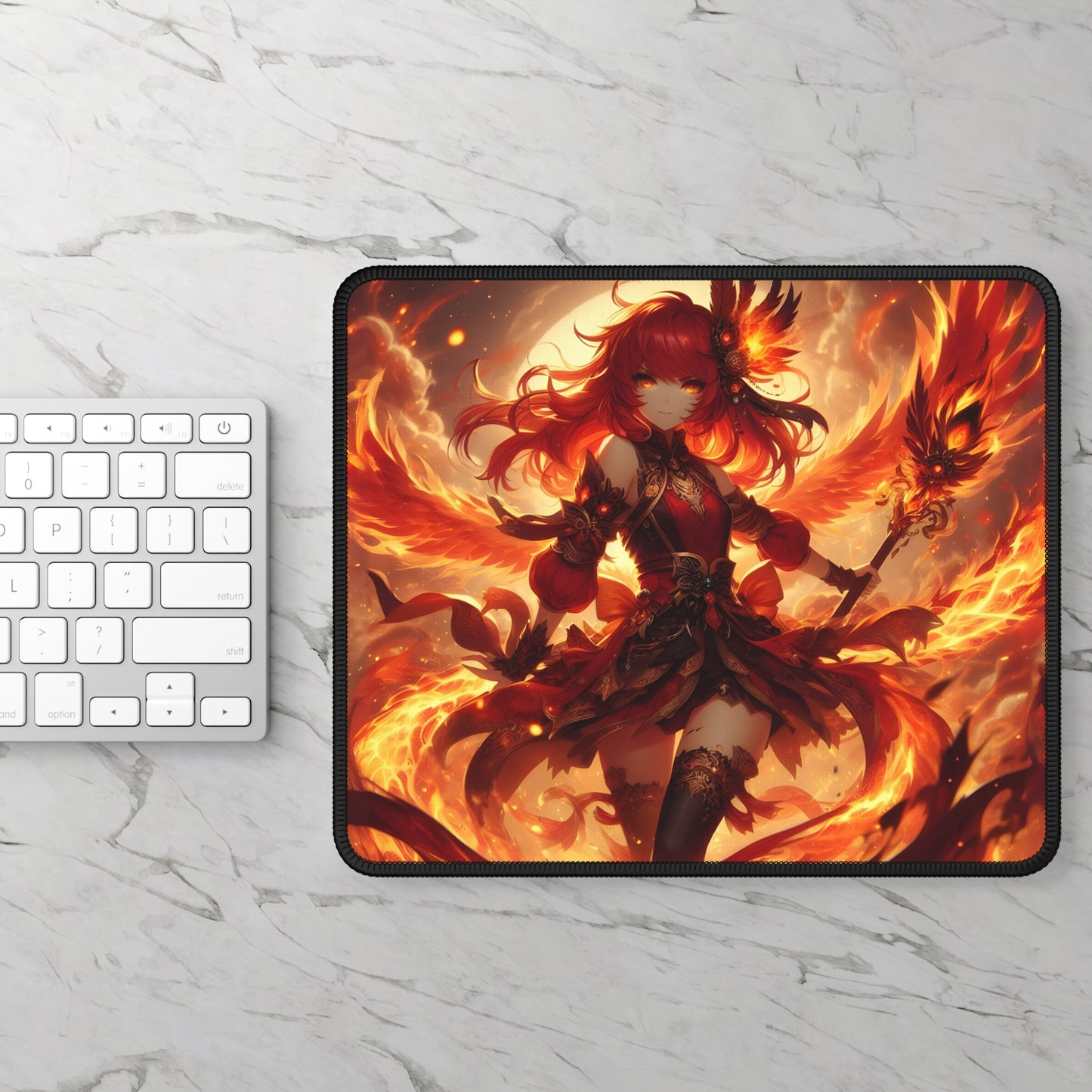 Phoenix Flame Sorceress Mouse Pad
