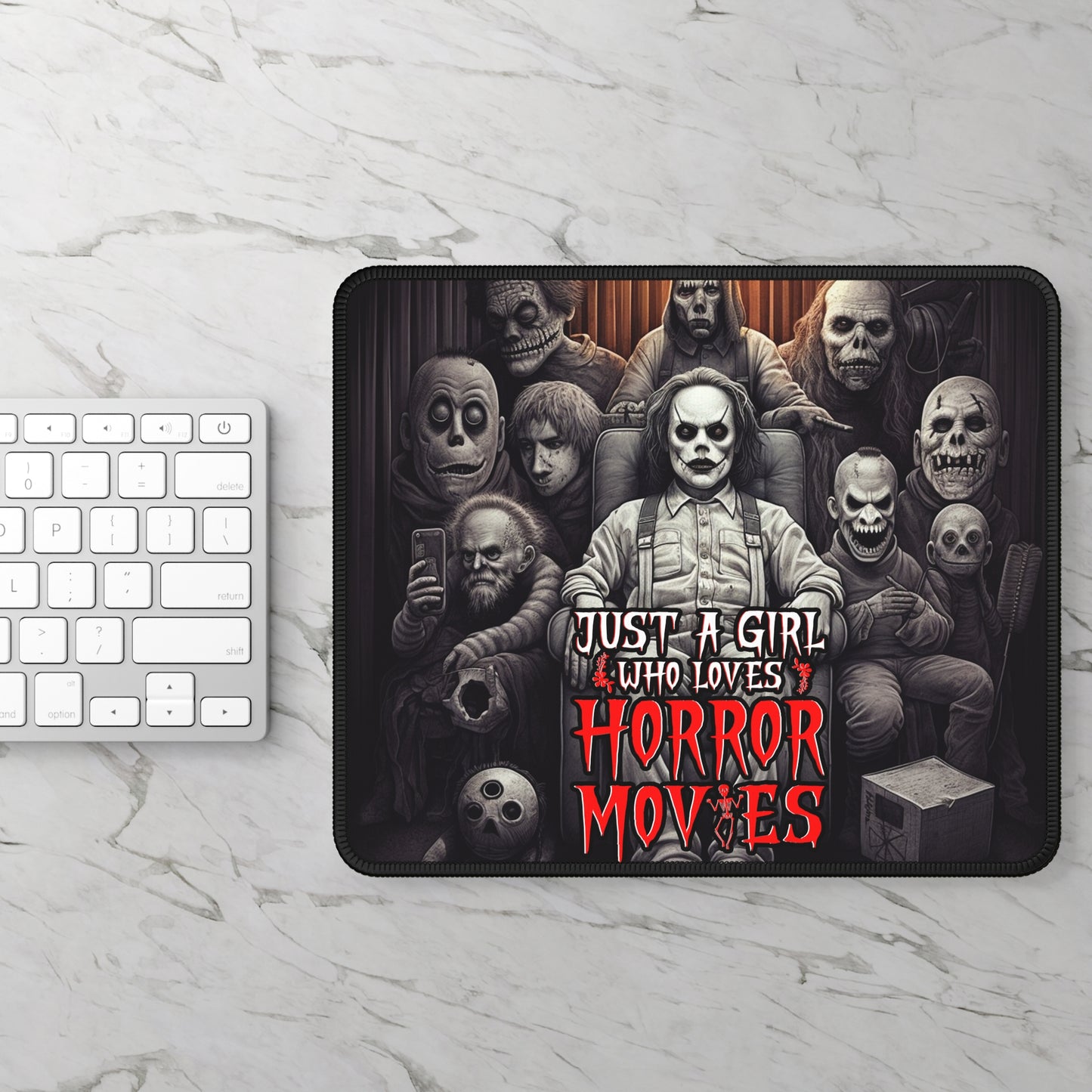 Just a Girl Who Loves Horror Movies Mouse Pad