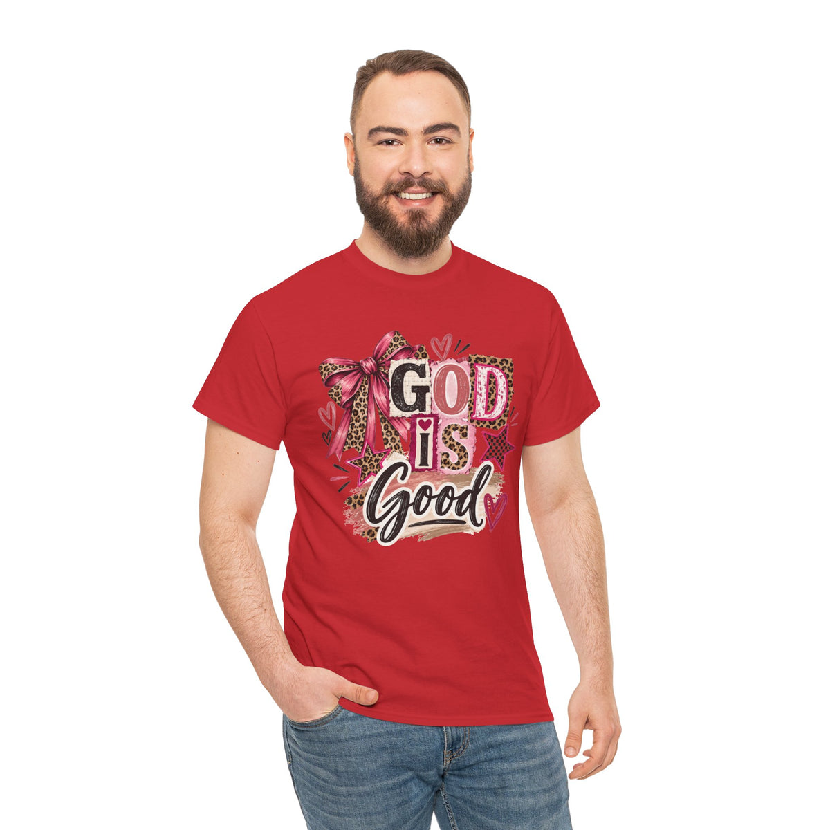 God Is Good Leopard Bow Christian T-Shirt