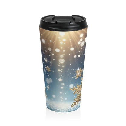 Golden Snowfall Travel Mug