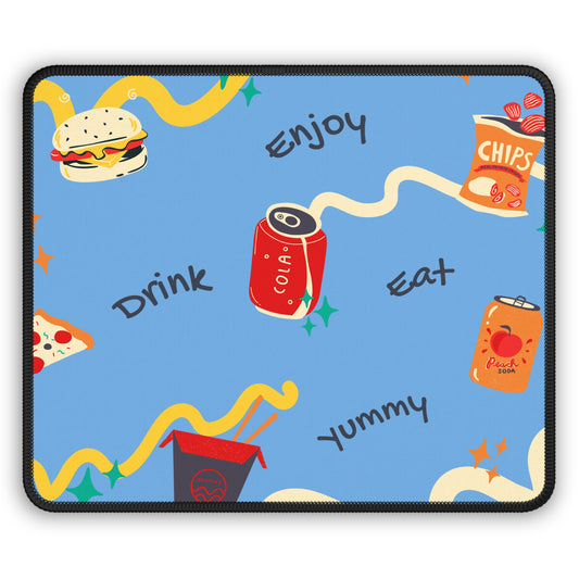 Snack Attack Mouse Pad – 9x7 Neoprene Desk Mat with Fun Food and Drink Design