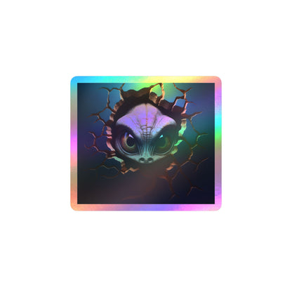 Alien Breaking Through the Wall Kiss-Cut Vinyl Sticker