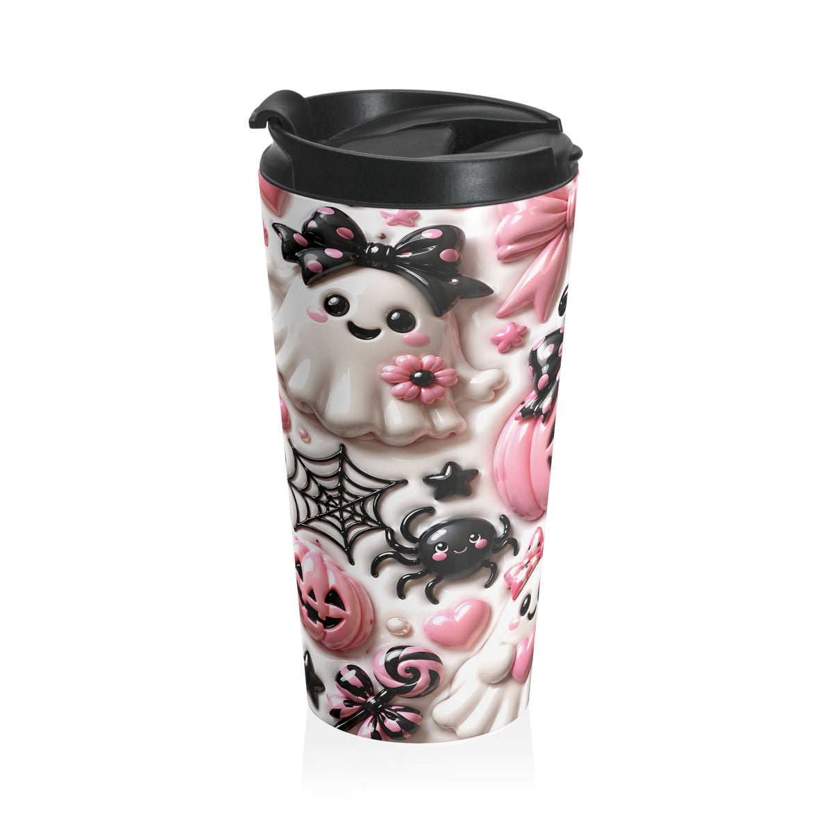 Pink Boo Crew Halloween Stainless Steel Travel Mug