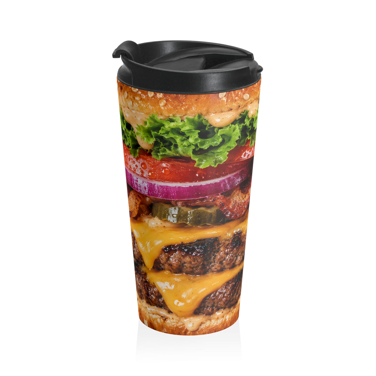 Double Bacon Cheeseburger Stainless Steel Travel Mug