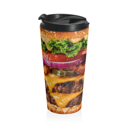 Double Bacon Cheeseburger Stainless Steel Travel Mug