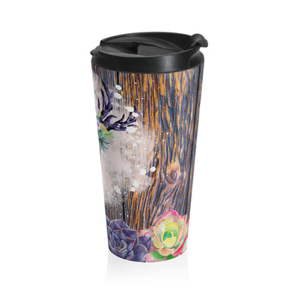 Desert Bloom Skull Stainless Steel Travel Mug