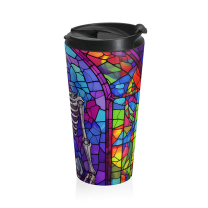 Stained Glass Skeleton Travel Mug