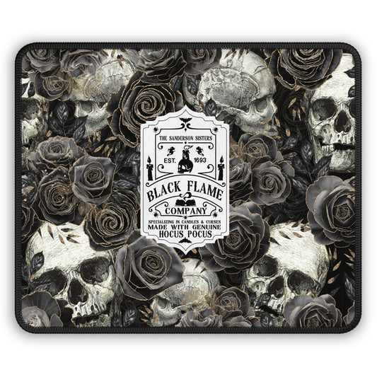 Black Flame Company Halloween Gaming Mouse Pad – 9x7 Neoprene Desk Mat for Gamers and Witchy Workspaces
