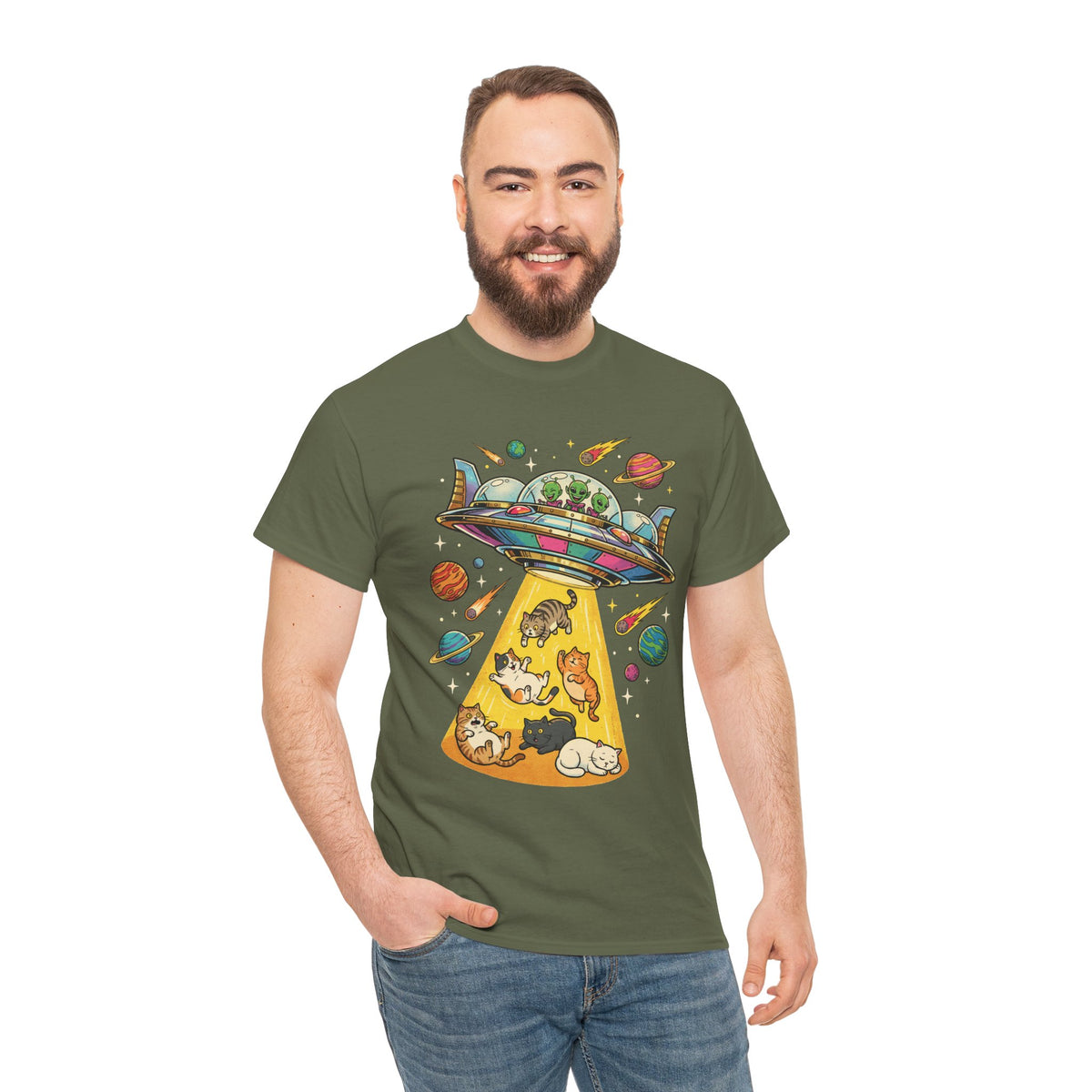 Alien Cat Abduction T-Shirt
