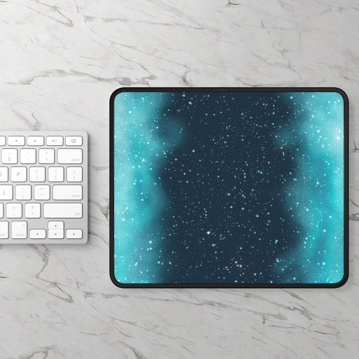 Aqua Void Starfield Mouse Pad
