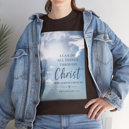 Through Christ Philippians 4:13 Christian T-Shirt
