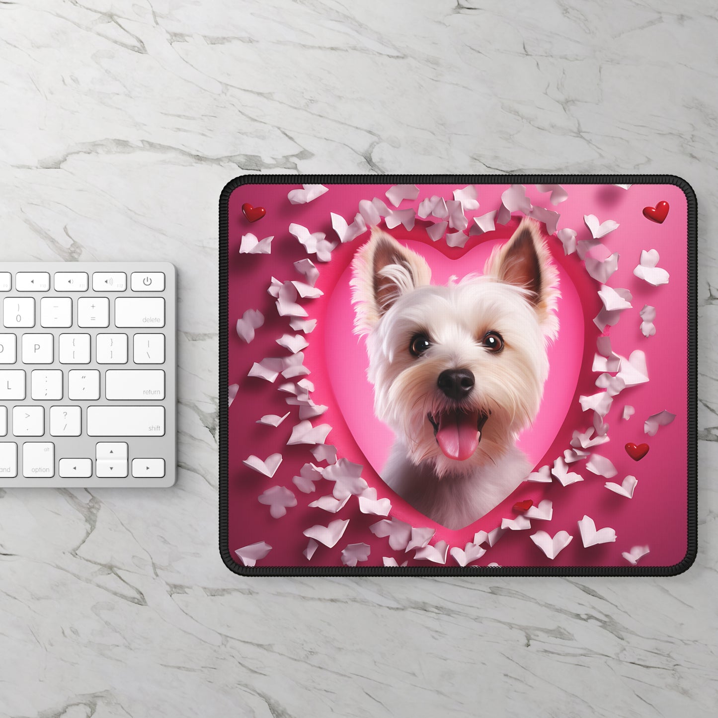 Petal Heart Pup Mouse Pad
