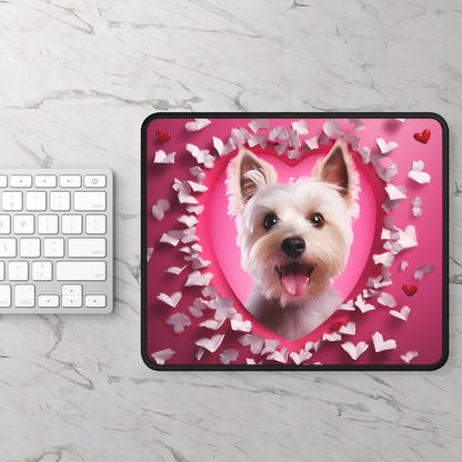Petal Heart Pup Mouse Pad