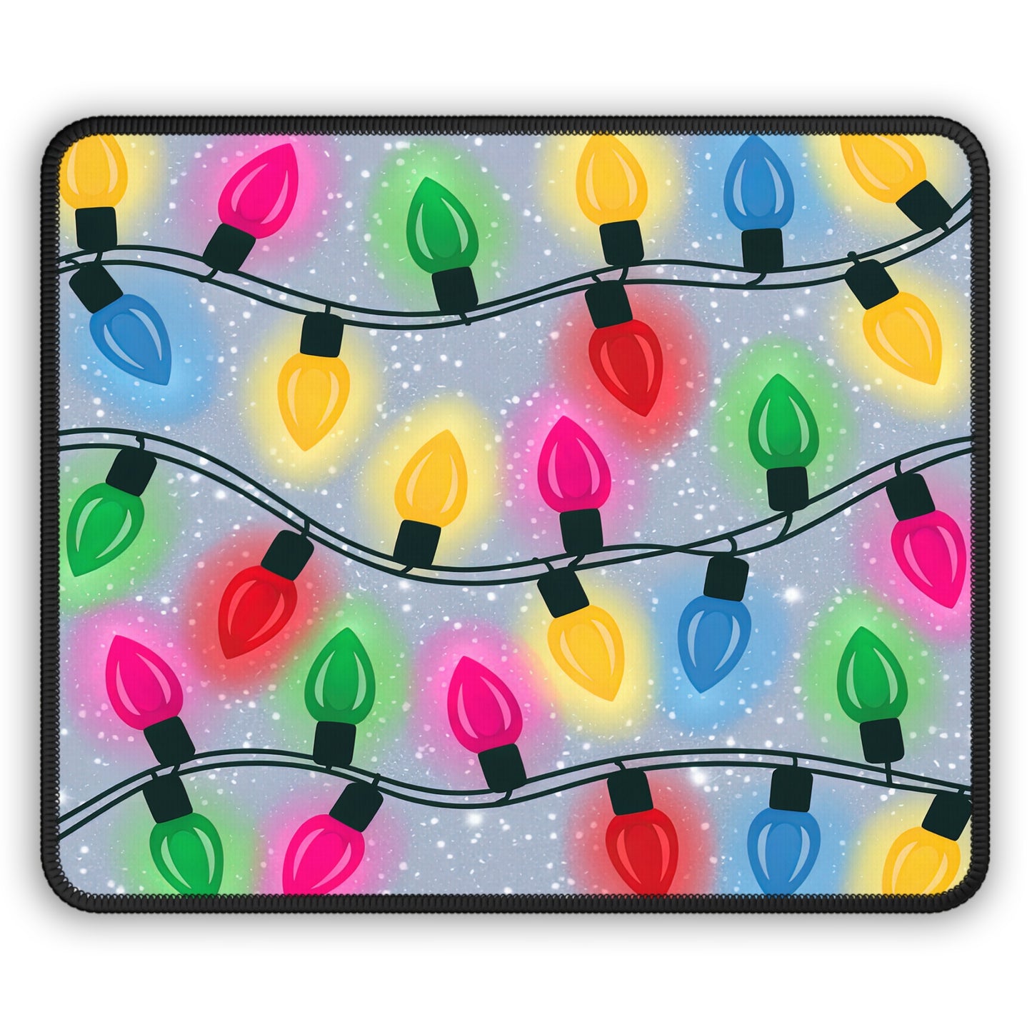 Colorful Christmas Lights Mouse Pad