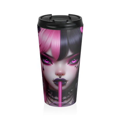 Gothic Pink Gaze Travel Mug