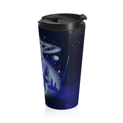 Alien and Bigfoot UFO Stainless Steel Travel Mug – 15oz