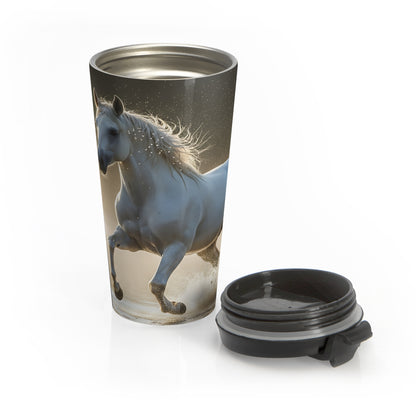 Wild White Stallion Travel Mug