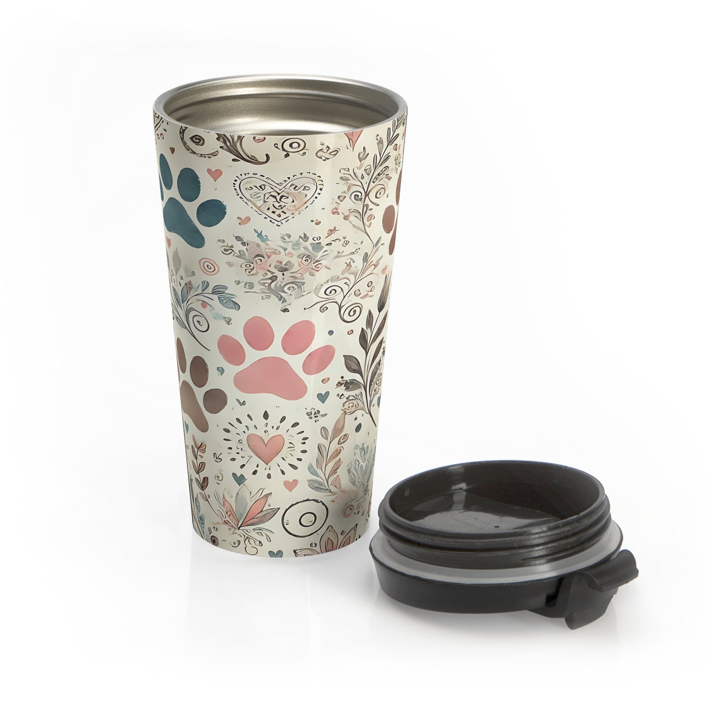 Paw Prints and Hearts Travel Mug