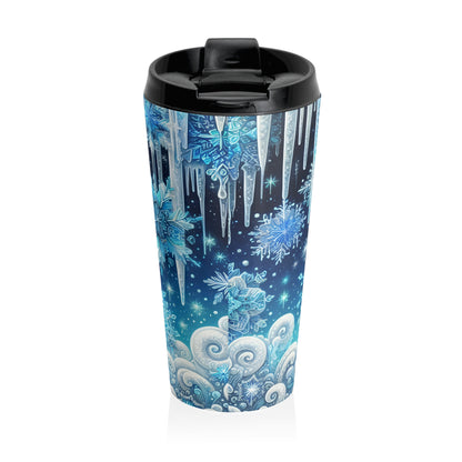 Icy Snowflake Winter Travel Mug