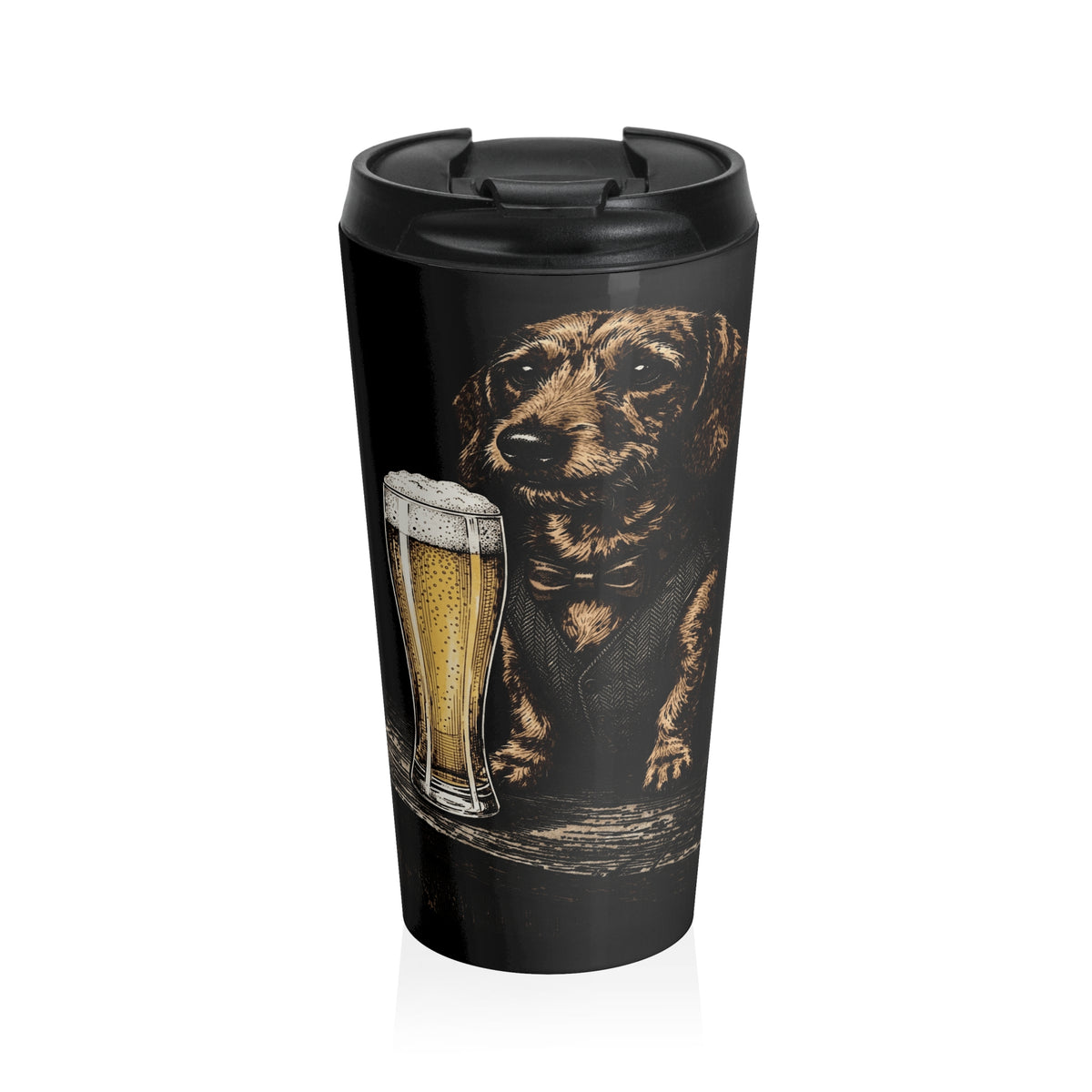 Dachshund Happy Hour Stainless Steel Travel Mug