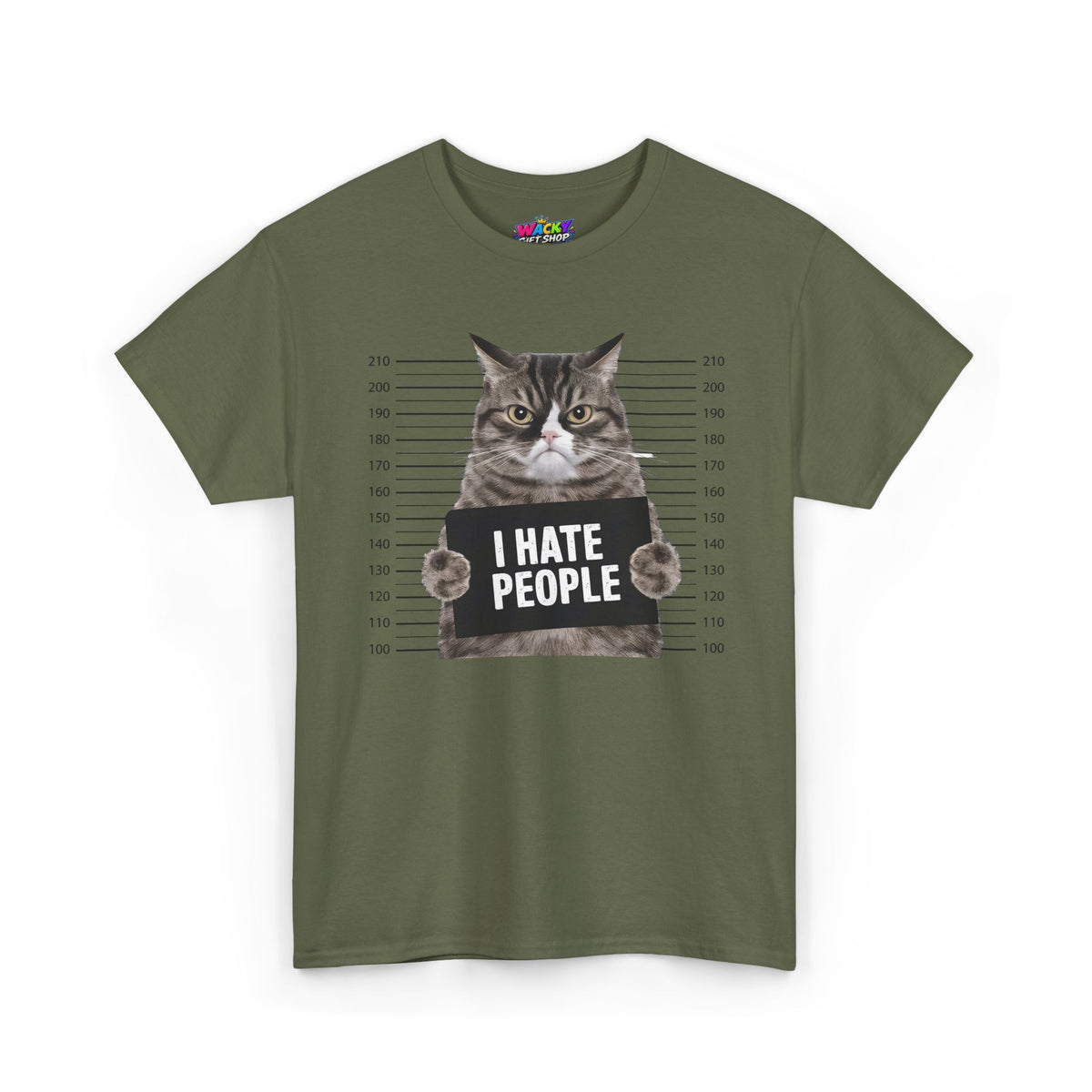I Hate People Cat Mugshot T-Shirt