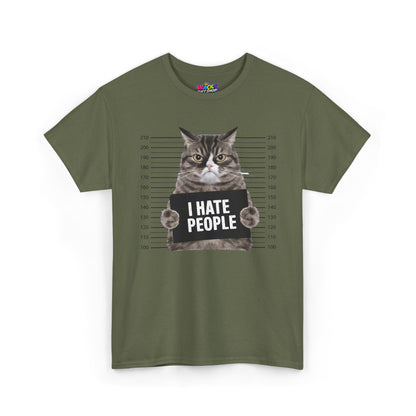 I Hate People Cat Mugshot T-Shirt