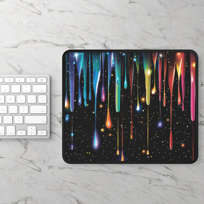Galactic Drip Mouse Pad – 9x7 Neoprene Desk Mat with Neon Galaxy Paint Design