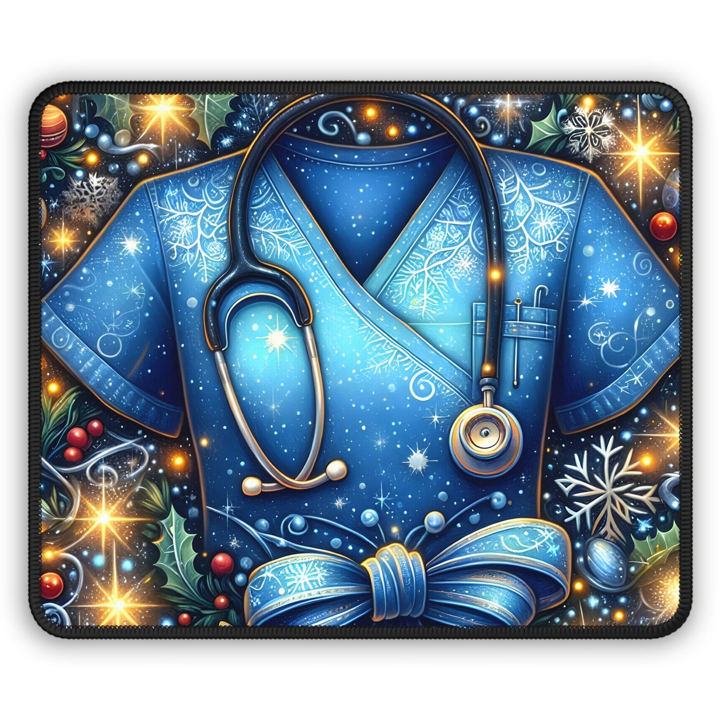 Winter Nurse Scrubs Mouse Pad
