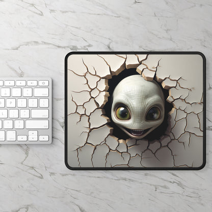 Alien Peeking Through the Wall Mouse Pad