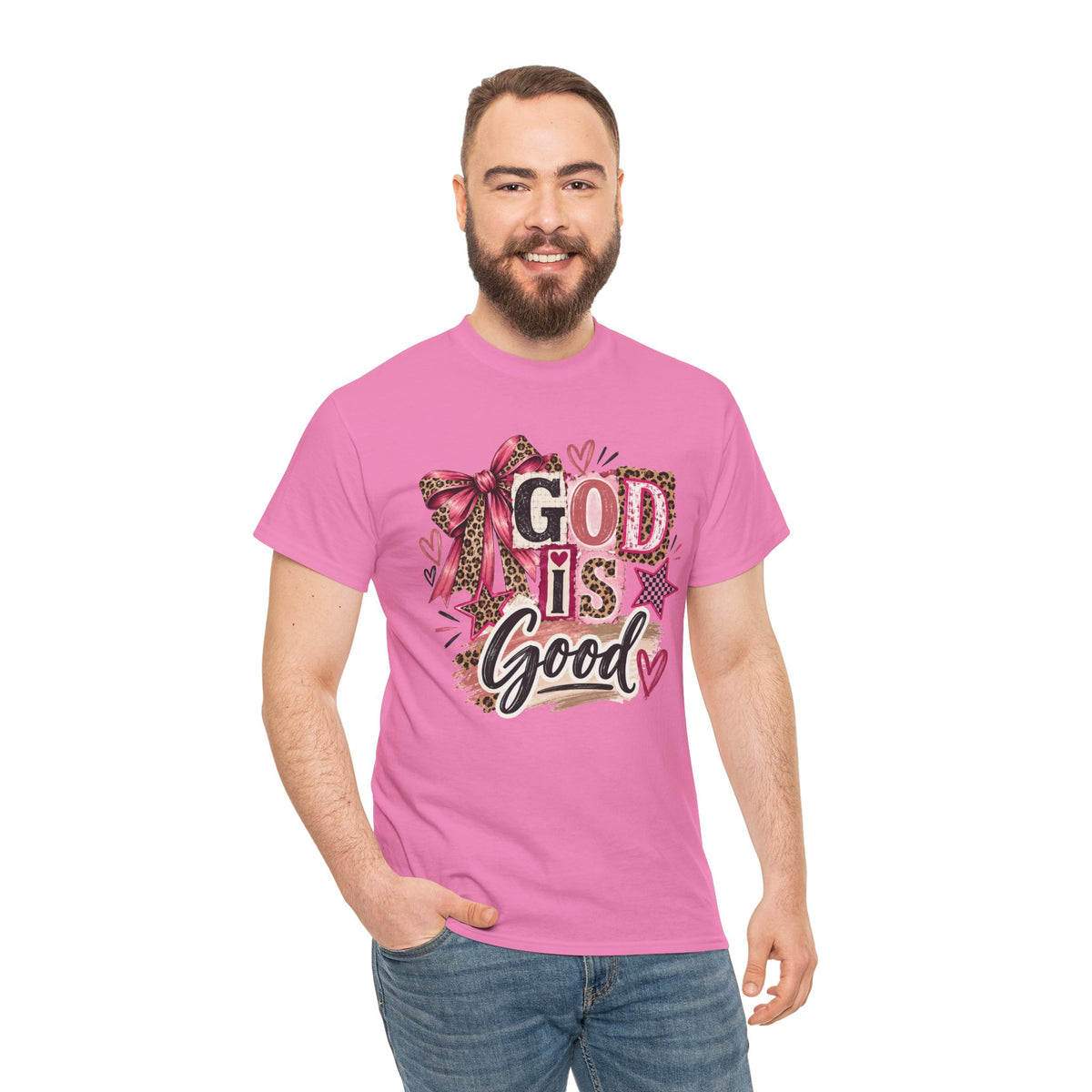 God Is Good Leopard Bow Christian T-Shirt