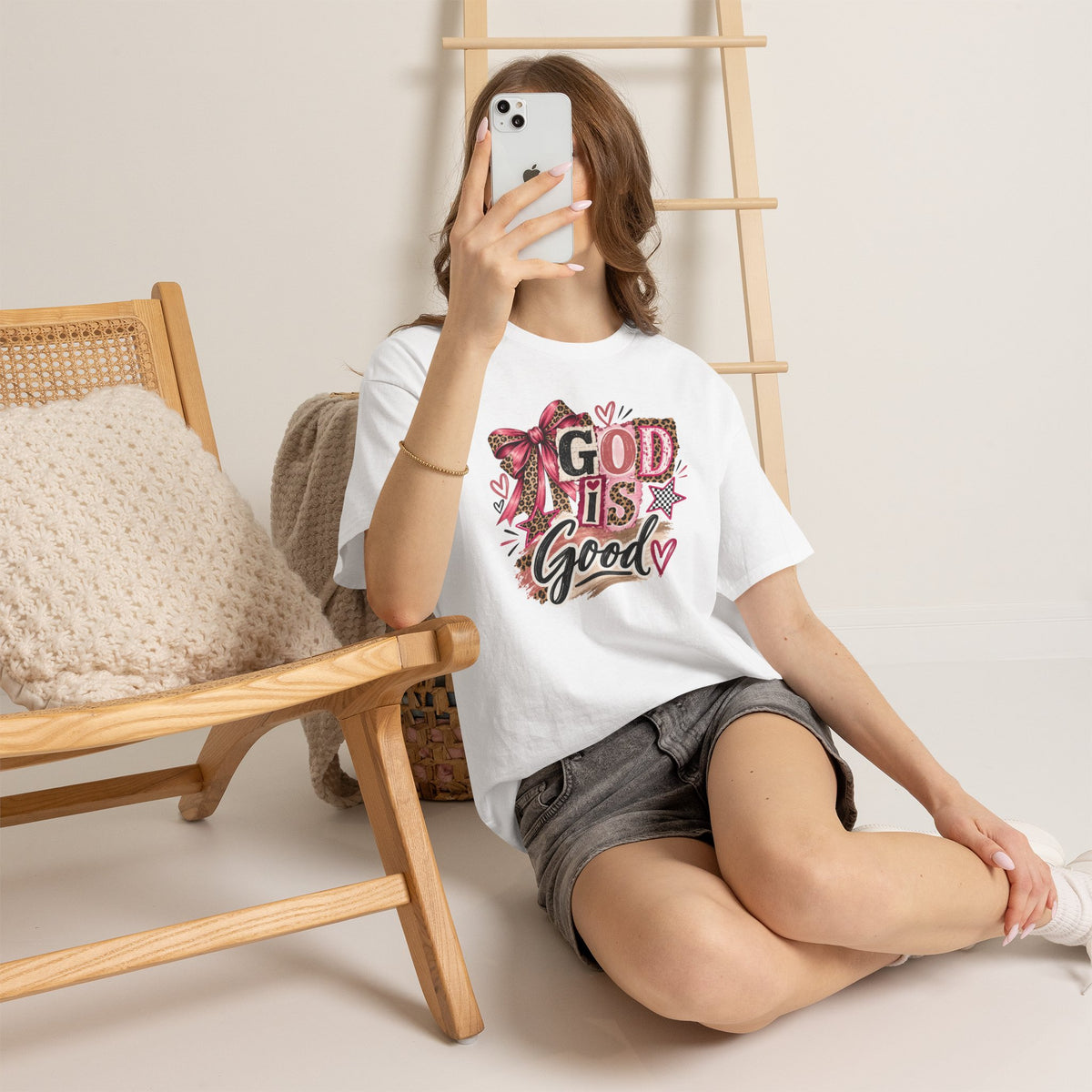 God Is Good Leopard Bow Christian T-Shirt
