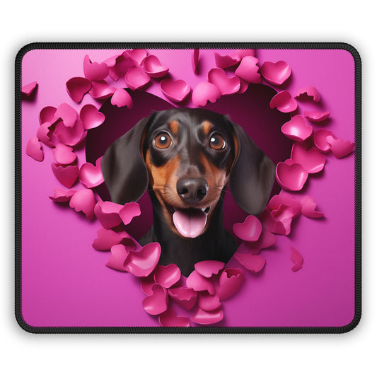 Dachshund Heart Bloom Mouse Pad