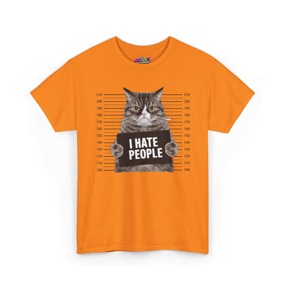 I Hate People Cat Mugshot T-Shirt