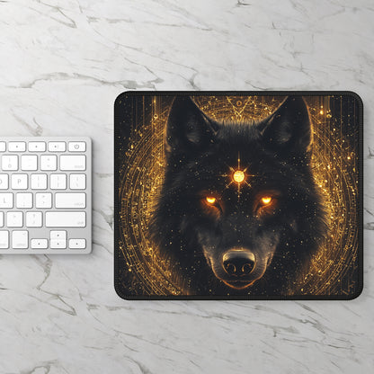 Celestial Wolf Guardian Mouse Pad