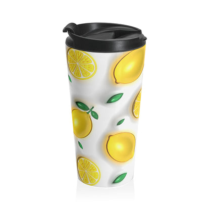 Squeeze the Day Lemon Stainless Steel Travel Mug