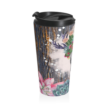 Desert Bloom Skull Stainless Steel Travel Mug